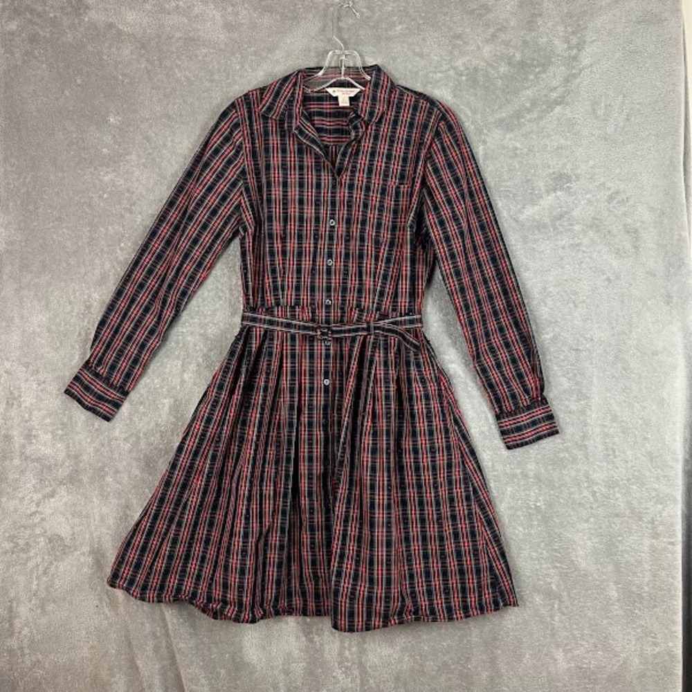 Brooks Brothers Plaid Shirt Dress Womens 4 Classic Heritage Academia Holiday